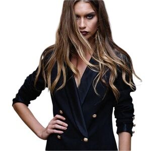 LIONESS SHOPBOP Palermo Black Blazer Gold Buttons Size M‎ 6 Date Work Casual